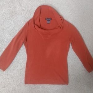 3/4 sleeve cowl neck sweater